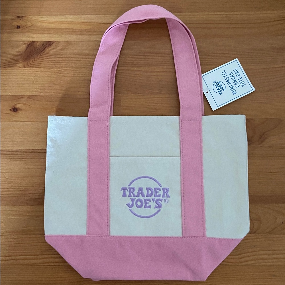 Trader Joe’s Mini Pastel Canvas Tote Bag - Picture 4 of 7